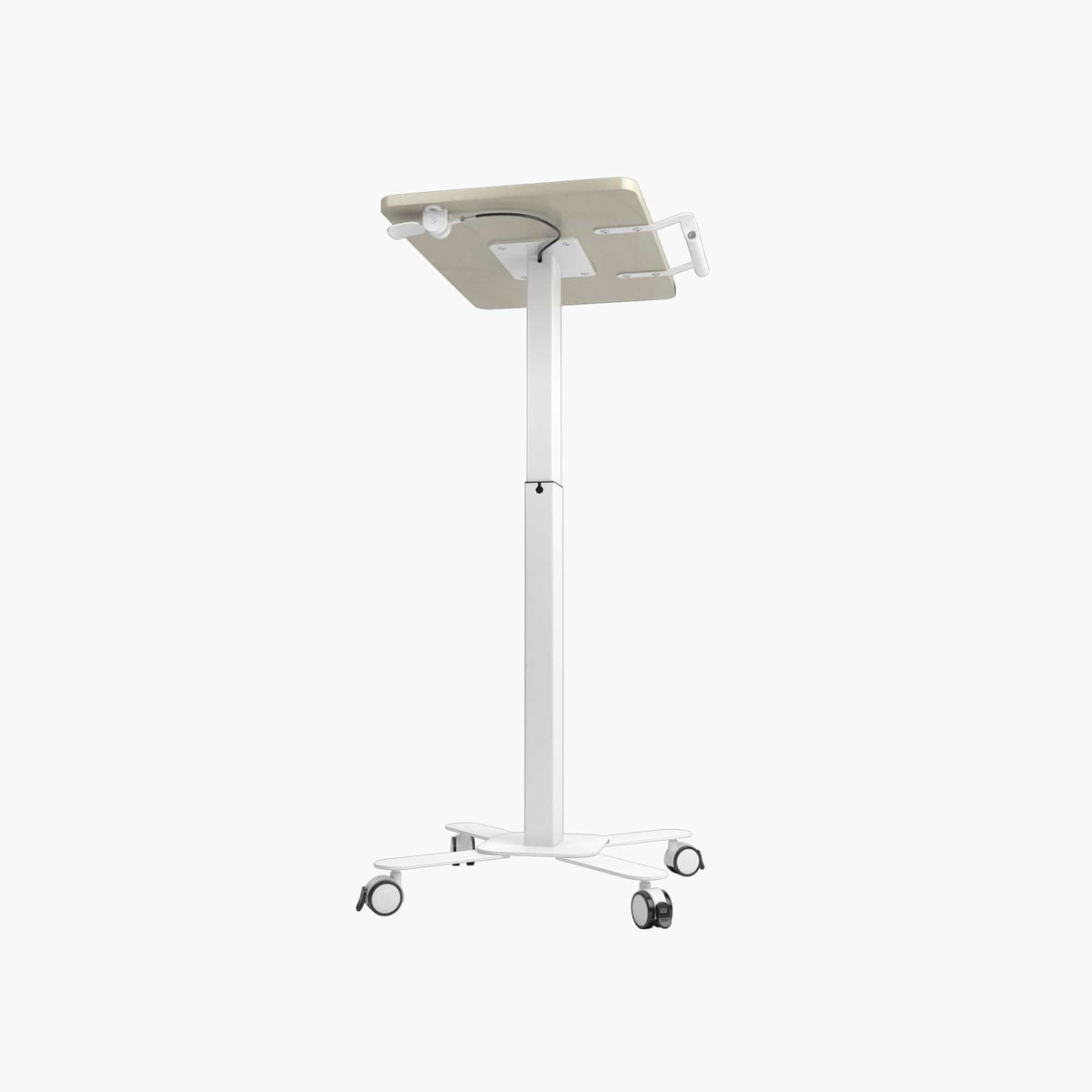 Ergoworks Mobile Single Pole Pneumatic Height Adjustable Desk Ergoworks