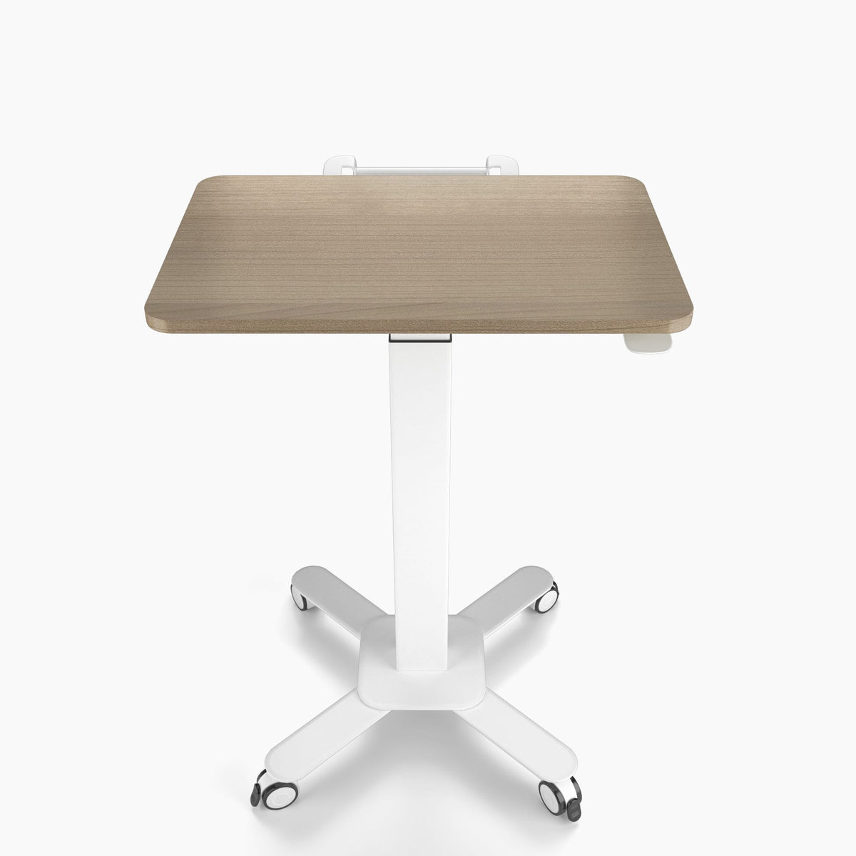 Ergoworks Cherry Cappuccino Mobile Single Pole Pneumatic Height Adjustable Desk Ergoworks