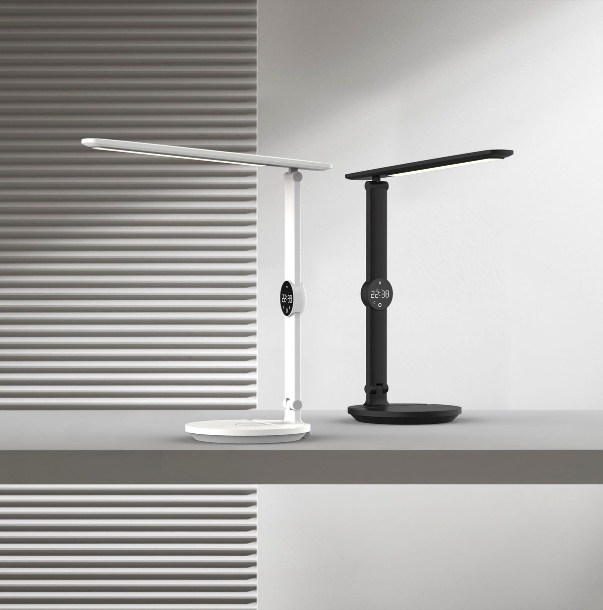 Ergoworks Desktop Light Ergo Eye Care Led Desk Lamp with Qi Charger & Digital Clock Ergoworks