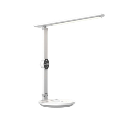 Ergoworks Desktop Light White Ergo Eye Care Led Desk Lamp with Qi Charger & Digital Clock Ergoworks