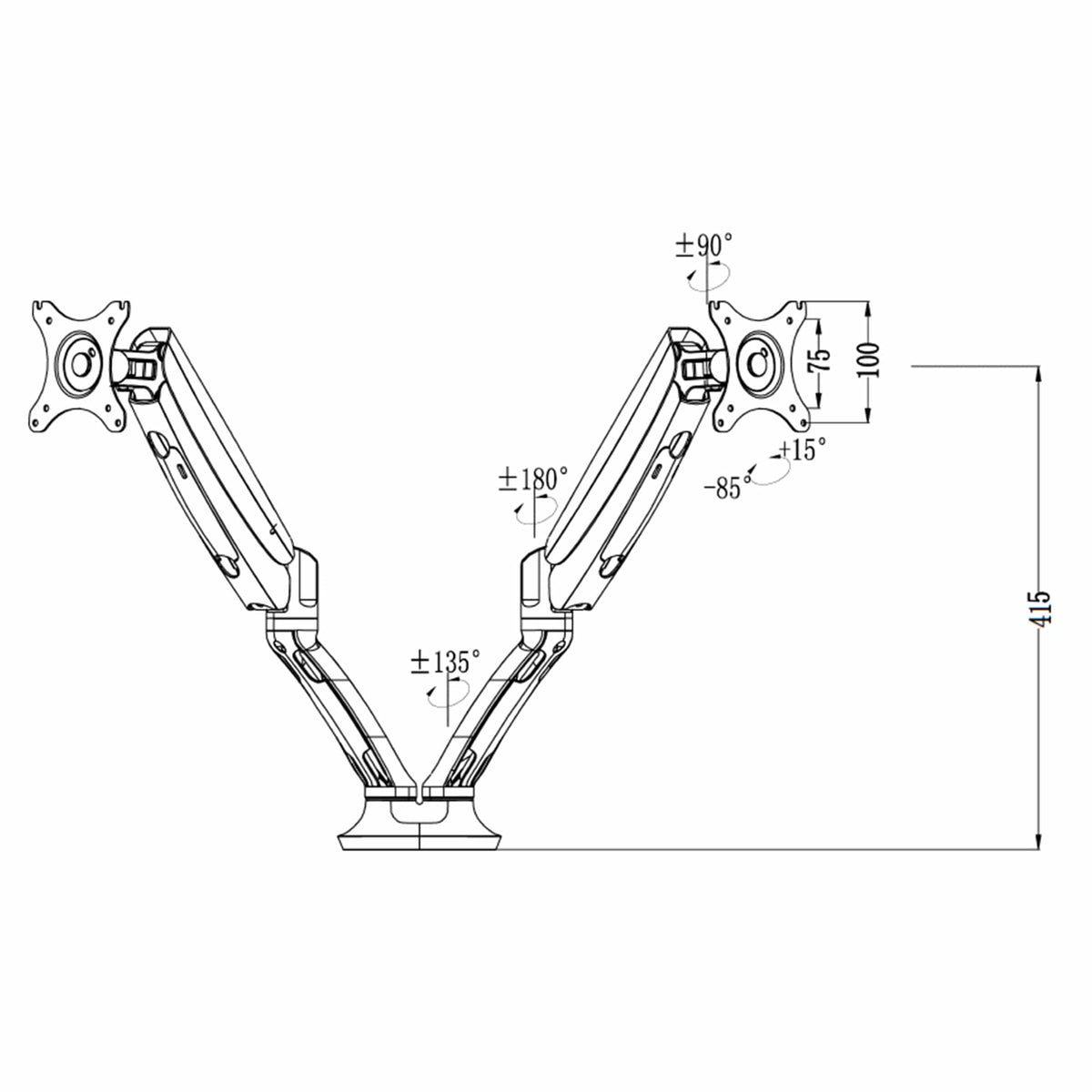 Ergoworks Monitor Arm Dual Vesa Universal Desk Mount Ergoworks