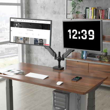 Ergoworks Monitor Arm Black Sleek Desk Mount Dual Monitor Arm Ergoworks