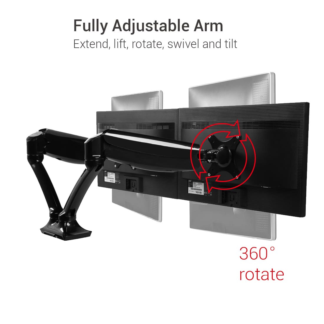 Ergoworks Monitor Arm Dual Vesa Universal Desk Mount Ergoworks
