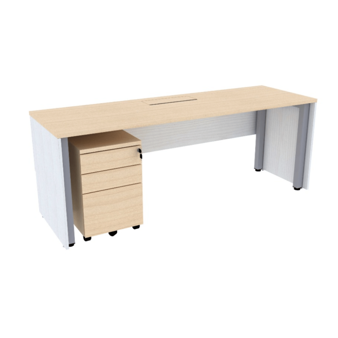 Ergoworks [CLEARANCE] Fixed Square Leg Workstations with Front Modesty Panel  Ergoworks