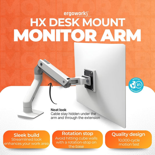 ERGOTRON Monitor Arm HX Desk Mount Monitor Arm (white) Ergoworks