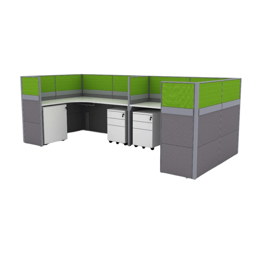 Ergoworks [CLEARANCE] High Partition System L-Shape Table with Cabinet  Ergoworks