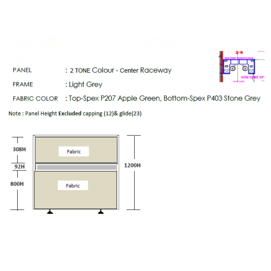 Ergoworks [CLEARANCE] High Partition System L-Shape Table with Cabinet  Ergoworks