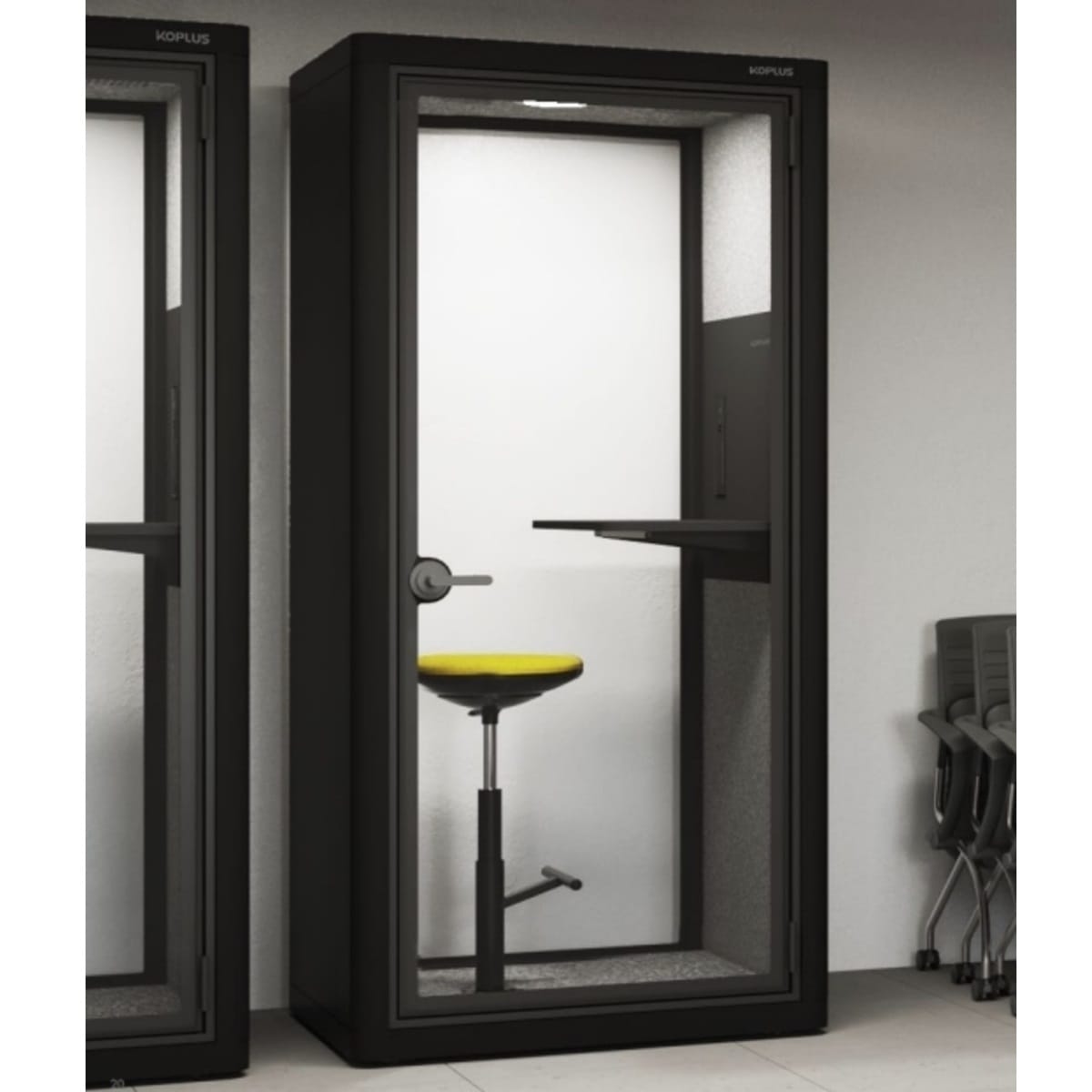 KOPLUS Meeting Pod Soundproof Acoustic Phone Booth Single Pod With Stool (MILLI-STAND) Ergoworks