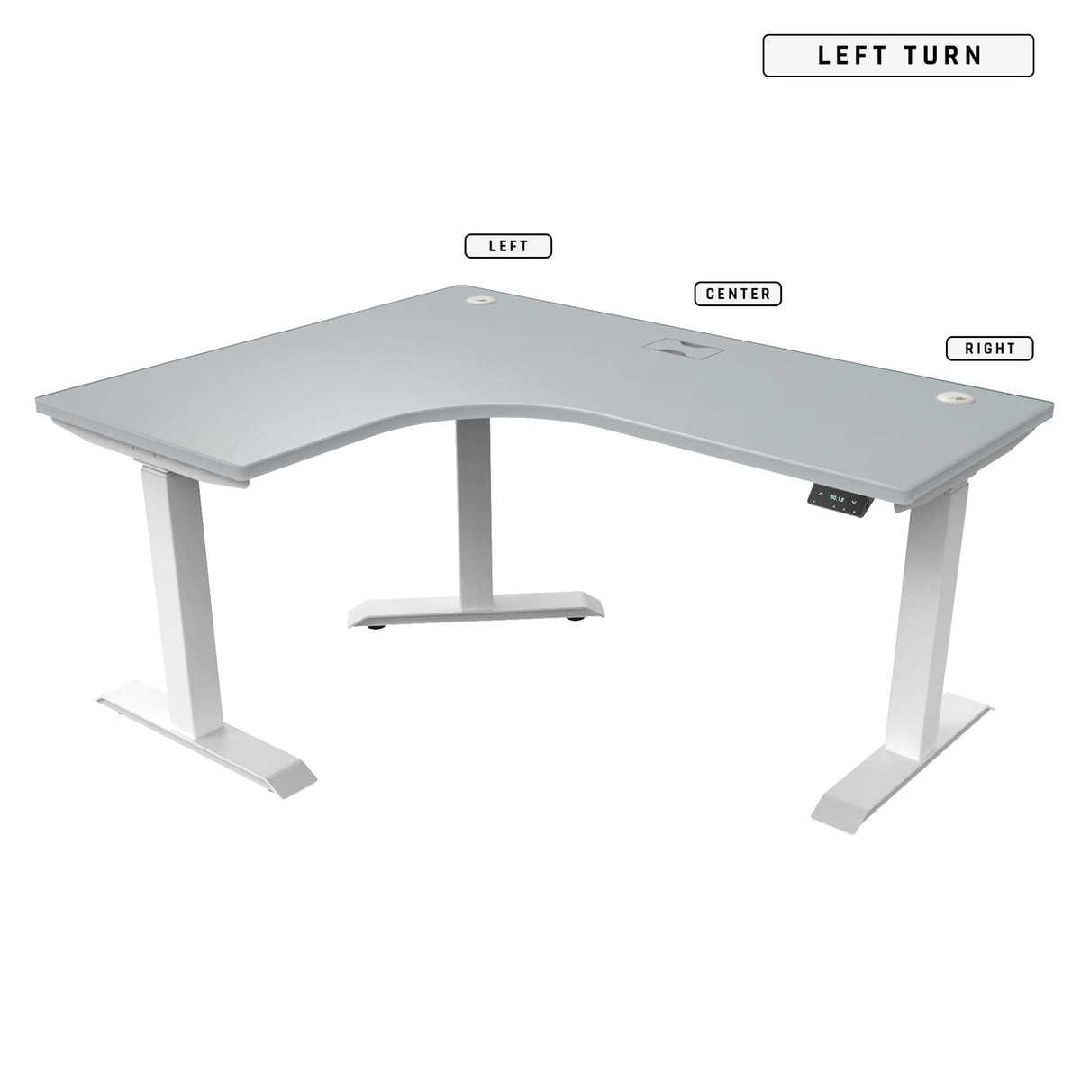 Ergoworks L-Shaped Electric Desk [Customizable] L-Shaped Extended Standing Desk, MFC Tabletop Ergoworks