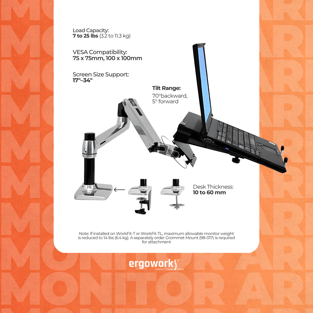 ERGOTRON Monitor Arm LX Desk Mount Monitor Arm (polished aluminum) Ergoworks