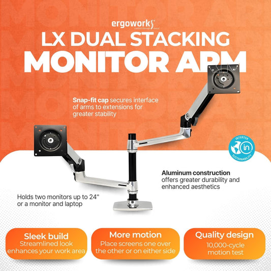 ERGOTRON Monitor Arm LX Dual Stacking Monitor Arm Ergoworks