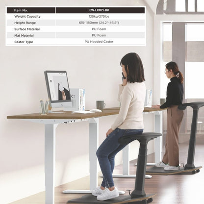LEANRITE Desk Chair Black LeanX Ergo Standing Chair Ergoworks
