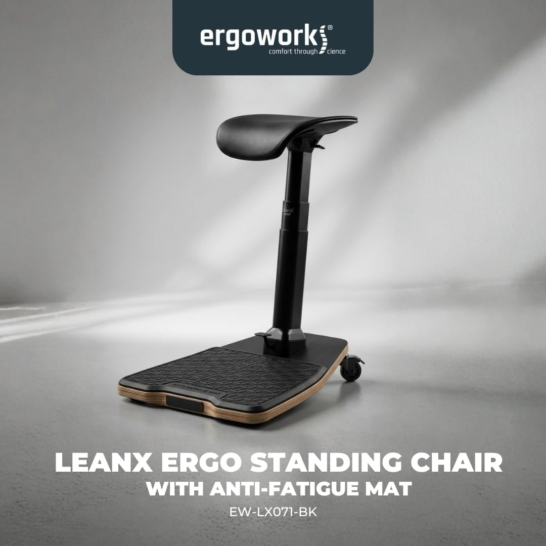 LEANRITE Desk Chair Black LeanX Ergo Standing Chair Ergoworks