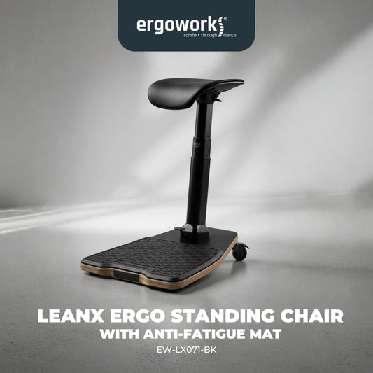 LEANRITE Desk Chair Black LeanX Ergo Standing Chair Ergoworks