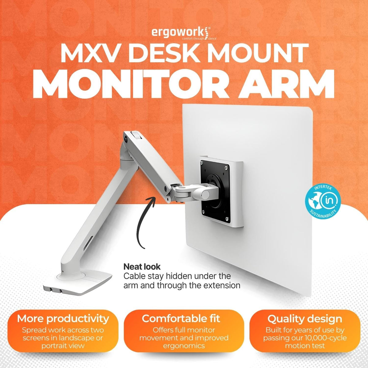 ERGOTRON Monitor Arm MXV Desk Mount Monitor Arm (white) Ergoworks