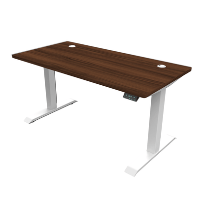 Ergoworks Electric Desk Noce Champagne (MFCAP5) (+$30) / White [Customizable] Signature Standing Desk, MFC Tabletop (White Frame Pre-Order) Ergoworks