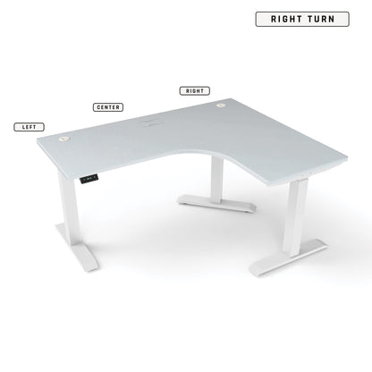 Ergoworks L-Shaped Electric Desk [Customizable] L-Shaped Extended Standing Desk, MFC Tabletop Ergoworks