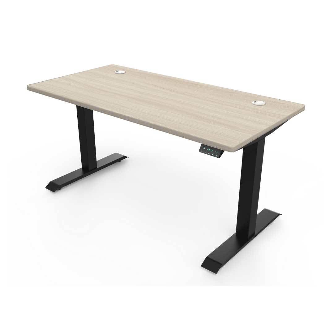 Ergoworks Electric Desk Shimo Ash (MFCAG9) (+$30) / Black [Customizable] Signature Standing Desk, MFC Tabletop (White Frame Pre-Order) Ergoworks