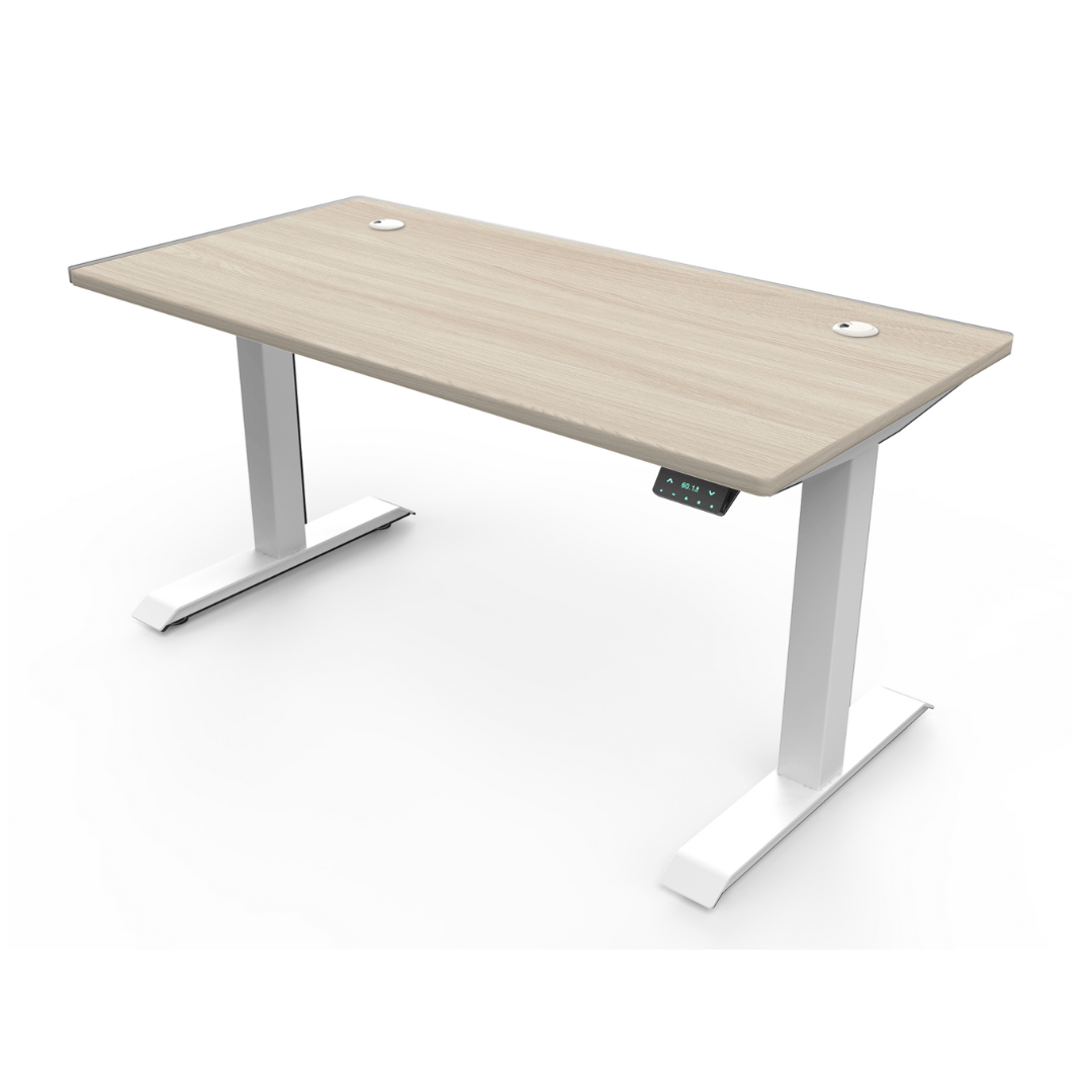 Ergoworks Electric Desk Shimo Ash (MFCAG9) (+$30) / White [Customizable] Signature Standing Desk, MFC Tabletop (White Frame Pre-Order) Ergoworks