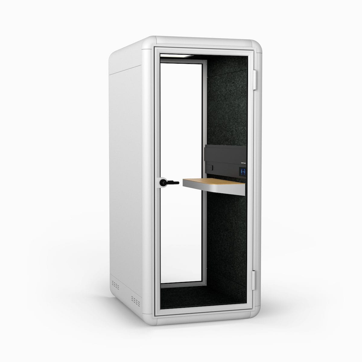 KOPLUS Meeting Pod White/White/Dark Grey Soundproof KOLO SOLO Single Pod With Stool & UV-C Lamp Ergoworks
