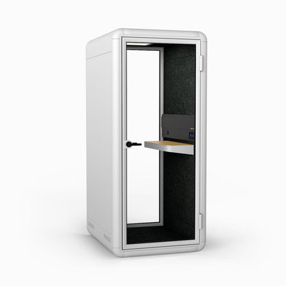 KOPLUS Meeting Pod White/White/Dark Grey Soundproof KOLO SOLO Single Pod With Stool & UV-C Lamp Ergoworks