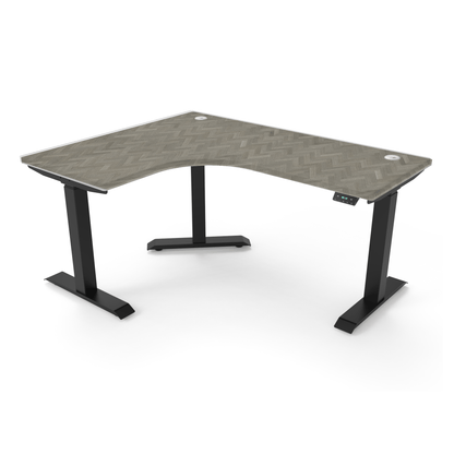 Ergoworks Electric Desk [Customizable] L-Shaped Extended Standing Desk Formica Tabletop Ergoworks