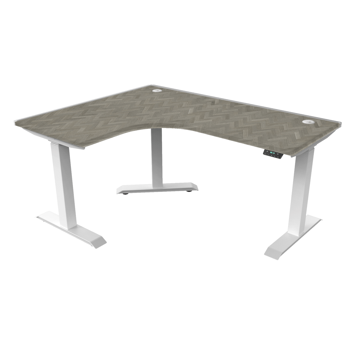 Ergoworks Electric Desk [Customizable] L-Shaped Extended Standing Desk Formica Tabletop Ergoworks