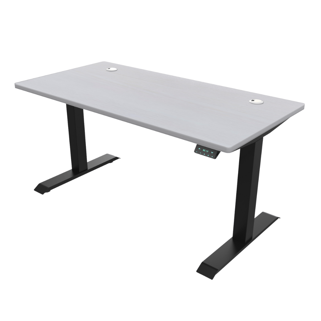 Ergoworks Electric Desk White Wash Pearl (MFCOB8) (+$30) / Black [Customizable] Signature Standing Desk, MFC Tabletop (White Frame Pre-Order) Ergoworks
