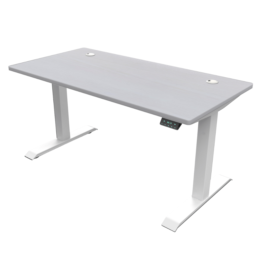 Ergoworks Electric Desk White Wash Pearl (MFCOB8) (+$30) / White [Customizable] Signature Standing Desk, MFC Tabletop (White Frame Pre-Order) Ergoworks