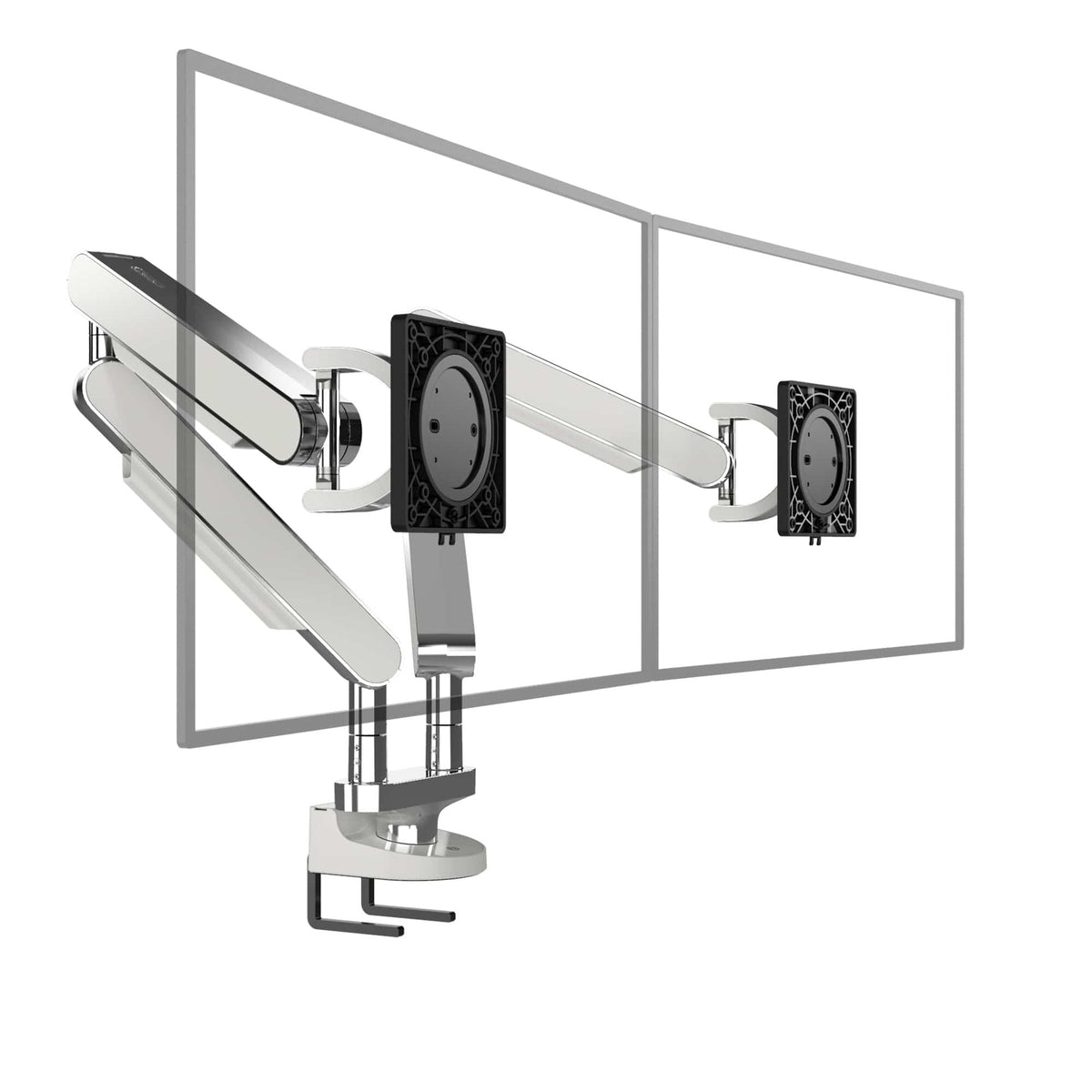 Zgo Monitor Arm ZG2-POL (Polished) Premium Dual Desk Mount Vesa Monitor Arm Ergoworks