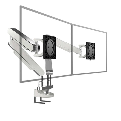 Zgo Monitor Arm ZG2-POL (Polished) Premium Dual Desk Mount Vesa Monitor Arm Ergoworks