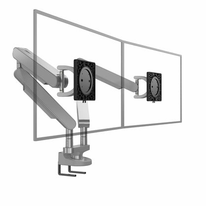 Zgo Monitor Arm ZG2-SIL (Silver) Premium Dual Desk Mount Vesa Monitor Arm Ergoworks