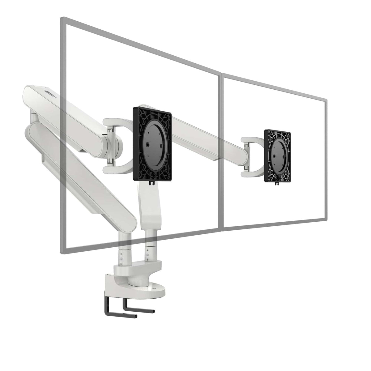 Zgo Monitor Arm ZG2-WH (White) Premium Dual Desk Mount Vesa Monitor Arm Ergoworks