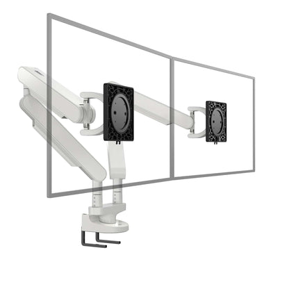 Zgo Monitor Arm ZG2-WH (White) Premium Dual Desk Mount Vesa Monitor Arm Ergoworks