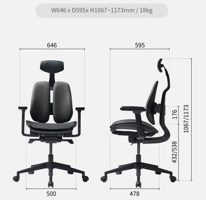 DUOREST Office Chairs D2 Dual Comfort Chair D2-200M Ergoworks