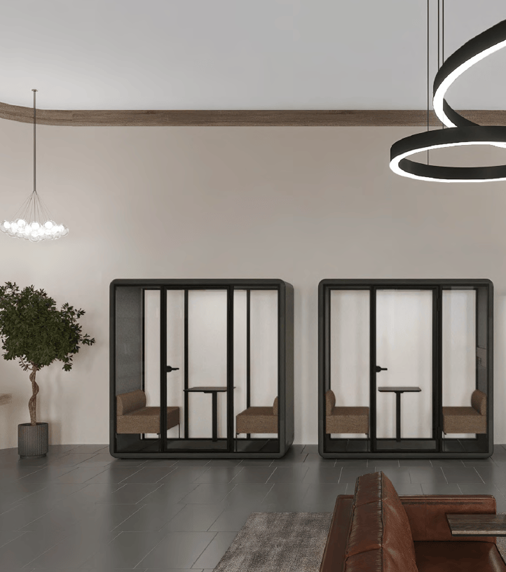 KOPLUS Meeting Pod KP2212DO-BK-WH-DG (BLACK/WHITE/DARK GREY) Soundproof KOLO DUO Meeting Pod With UV-C Lamp Ergoworks