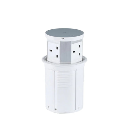 Pneumatic Desk Grommet Pop Up Power Outlet With 15W Wireless Charger
