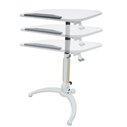 Impact Mobile Gas Lift Height Adjustable Tilt & Foldable White Desk Ergoworks