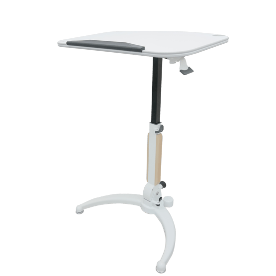 Impact Mobile Gas Lift Height Adjustable Tilt & Foldable White Desk Ergoworks
