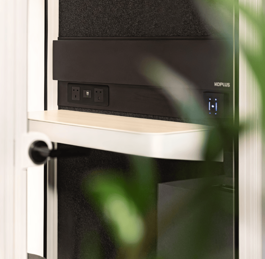 KOPLUS Meeting Pod KP2212DO-BK-WH-DG (BLACK/WHITE/DARK GREY) Soundproof KOLO DUO Meeting Pod With UV-C Lamp Ergoworks