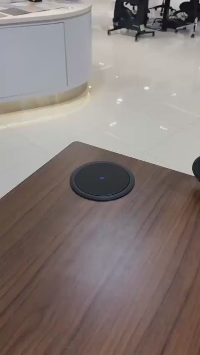 Pneumatic Desk Grommet Pop Up Power Outlet With 15W Wireless Charger