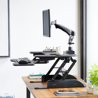 VARIDESK Monitor Arm Silver Varidesk Desk Mount Single Monitor Arm Ergoworks
